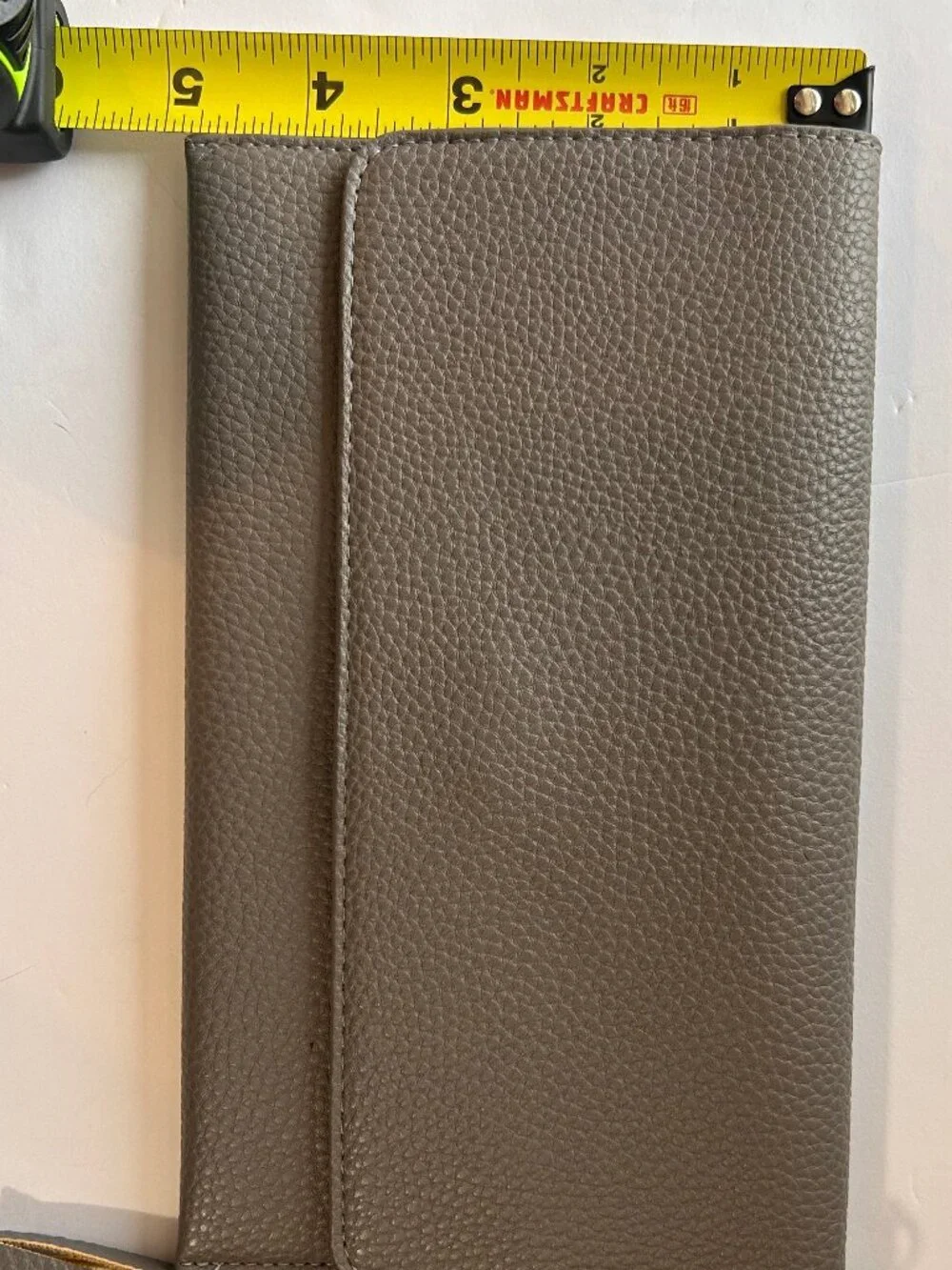 Julia Buxton Gray Pebbled Wristlet Wallet Tassel Clutch Snap Closure Organizer